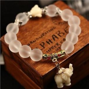 ブレスレット　アクセサリ—　レディースアンティークブレスレットethnically matt crystal bracelet for ladies antique buddha head animal pearl cultural