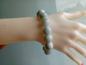 【送料無料】ブレスレット　アクセサリ—　ビルマビーズブレスレットnatural burmese jadeite 13mm round bead elastic jewelry jade gems bracelet