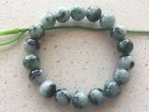 ブレスレット　アクセサリ—　ナチュラルオイルグリーンブレスレットcertified 100 natural oil green11mm jade jadeite elasticity bracelet 1268