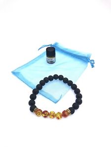 【送料無料】ブレスレット　アクセサリ—　オレンジエッセンシャルオイルブレスレットamber healing natural lava stone with essential..