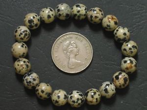 ブレスレット　アクセサリ—　ブレスレットジャスパービーズストレッチbracelet dalmation jasper 10mm round beads stretch ll01