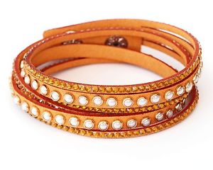 ブレスレット　アクセサリ—　ラインストーンブラウンラップブレスレットホワイトブレスレット wrap bracelet with rhinestones mustardbrown beaded white bracelet