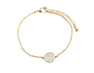 hokushin㤨̵֡ۥ֥쥹åȡ?饤󥹥ȡbc2887f󥰥bc2887ffine golden chain bracelet with fine gold with gold rhinestone circle charmפβǤʤ16,980ߤˤʤޤ