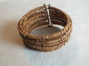 【送料無料】ブレスレット アクセサリ— カフラップブレスレットライトブラウンビーズワイドニースcollectible cuff wrap bracelet light brown wood seeds beads 1 14 wide nice(4)