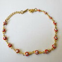 【送料無料】ブレスレット アクセサリ— レディースメンズブレスレットギリシャスチールゴールドカラーwomens mens bracelet greek eye steel gold color and red 143 aa