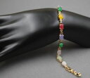 【送料無料】ブレスレット アクセサリ- カラフルヒータービーズリンクブレスレットインチsummer gift colorful heating jade oval bead with aolly link bracelet 708 inch