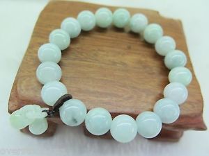 【送料無料】ブレスレット　アクセサリ—　ヒスイアクアビーズブレスレットnatural grade a jade jadeite 10mm aqua beads bracelet with charms