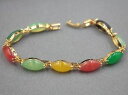 【送料無料】ブレスレット アクセサリ- ヒーターヒスイビードリンクブレスレット charm 8mm heating jade marquise bead with aolly link bracelet 195cm