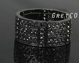 【送料無料】ブレスレット　アクセサリ—　ソフィアキャビアヘマタイトカットストレッチブレスレットlia sophia caviar hematite cut crystals statement stretch bracelet