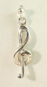 【送料無料】ブレスレット　アクセサリ—　シルバーピアスイヤリングヴァイオリンキーearring violin key from silver 925 sterling silver treble clef earring