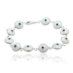 yzuXbg@ANZT?@uXbg10mm925X^[OzCg7evil eye bracelet 10mm bead 925 sterling silver white blue evil eye 7