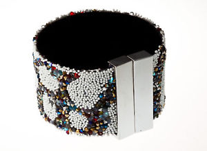 ブレスレット　アクセサリ—　ラインストーンab 17×3,5cmfancy bracelet rhinestones abdominant magnet clasp 17 x 3,5 cm