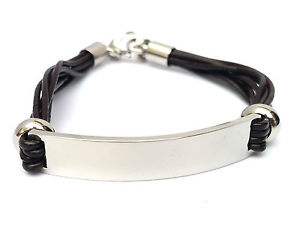 【送料無料】ブレスレット アクセサリ— メンズアイデンティティボックスブレスレットmens leather identity engraved pe...
