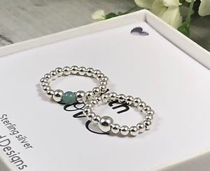 【送料無料】ブレスレット アクセサリ— スターリングシルバー×ストレッチリングセットハンドメイドsterling silver 2x stretch...