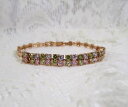 【送料無料】ブレスレット　アクセサリ—　マルチカラースクエアkローズゴールドブレスレットsparkling multi color square cz 10k rose gold filled beautiful 7 bracelet