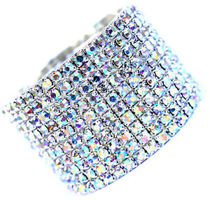 ブレスレット　アクセサリ—　ドレッシーワイドラインストーンクリスタルストレッチブレスレットdressy evening prom glamorous awards wide rhinestone crystal stretch bracelet