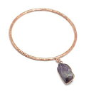 【送料無料】ブレスレット アクセサリ— rose gold plated handmade hammered amethyst gemstone braceletswomen jewelryrose gold plated handmade hammered amethyst gem(4)