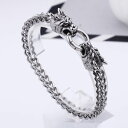 【送料無料】ブレスレット アクセサリ- 88mensステンレスドラゴンフィガロチェーンゴシックブレスレット88 mens biker stainless steel casting dragon figaro chain gothic bracelet