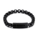 【送料無料】ブレスレット アクセサリ- 86622cm8mmブラックステンレスチェーンリンクブレスレットmens