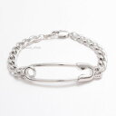 yzuXbg@ANZT?@J[u`F[uXbgZ[teBsshiny polished large sidways safety pin with curved chain statement bracelet