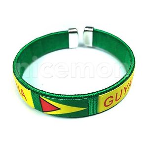 yzuXbg@ANZT?@KCAiKCAiuXbgXbhuXbgJtguyana guyanese national flag bracelet wrist threaded bracelet cuff 1sz