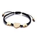 【送料無料】ブレスレット アクセサリ- ステンレスブレスレットロープ women stainless steel love heart bracelet, braided rope charm jewelry