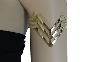 【送料無料】ブレスレット　アクセサリ—　メタルアッパーアームカフブレスレットファッションジュエリーfun women gold metal upper arm high cuff bracelet fashion jewelry wonder costume