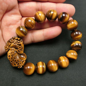 【送料無料】ブレスレット　アクセサリ—　タイガーアイラウンドビーズブレスレット12mm roar natural tigers eye round gems beads brave troops bracelets