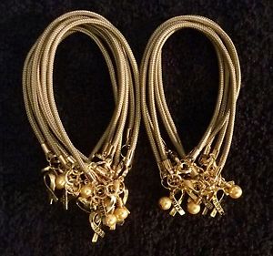 【送料無料】ブレスレット　アクセサリ—　ダースゴールドガラスビーズブレスレット