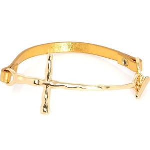 ブレスレット　アクセサリ—　ゴールドトーントグルブレスレットgold tone sideways crucifix toggle bracelet