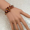 yzuXbg@ANZT?@bL_[Ngp[YNX^CXg[NAuXbg gold plated gp dark topaz clear crystal rhinestone statement bracelet 08692