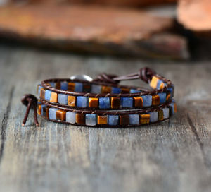 leather women bracelets high end mix natural stones 2 strands vintageブレスレッツミックス2ブドウ※注意※NYからの配送になりますので2週間前後お時間をいただきます。人気の商品は在庫が無い場合がございます。ご了承くださいませ。サイズの種類の商品は購入時の備考欄にご希望のサイズをご記載ください。　携帯メールでの登録ですと楽天からのメールが届かない場合がございます。