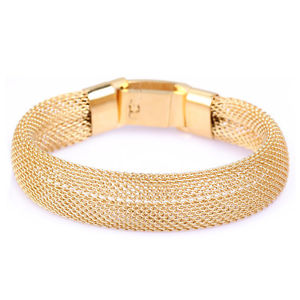 【送料無料】ブレスレット アクセサリ— ファッションゴールドシルバーローズゴールドチタンメッシュチェーンブレスレットfashion womens g...