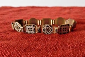 【送料無料】ブレスレット　アクセサリ—　ブレスレットパネルリンクアラビアデザインビンテージbrass b..