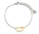 【送料無料】ブレスレット　アクセサリ—　ファインシェルチェーンブレスレットシルバースチールbc3074ffine chain bracelet silver steel with shell charm