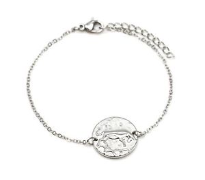 yzuXbg@ANZT?@t@CX`[_uTCC`F[uXbgVo[bc3327ffine steel chain bracelet silver with charm medal bull sign