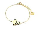 【送料無料】ブレスレット アクセサリ- ファインゴールドスチールパンダチェーンブレスレットbc2991ffine chain bracelet with gold steel charm panda