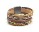 【送料無料】ブレスレット アクセサリ- ラインストーンbc1178eカフスニシキヘビベージュbc1178ecuff bracelet multirows shiny python beige with rhinestones and