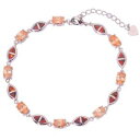 【送料無料】ブレスレット　アクセサリ—　オレンジチェーンブレスレットオパールシルバーorange fire opal morganite silver for women jewelry gems chain bracelet os444