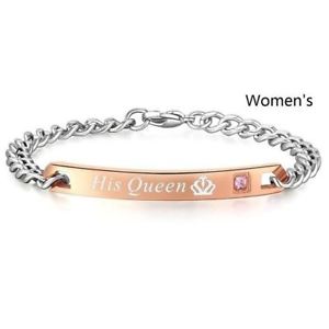 【送料無料】ブレスレット　アクセサリ—　カップルブレスレットステンレススチールクラウンチャームブレスレットher king his queen couple bracelets stainless steel crytal crown charm bracelets