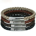 yzuXbg@ANZT?@YU[uXbgXeXNXvo^Cf[mens leather bracelet stainless steel magnetic clasp, valentines day gift cs3