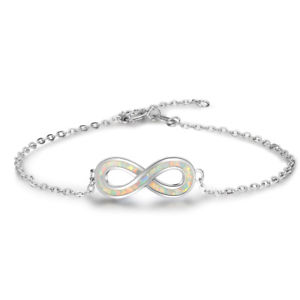 【送料無料】ブレスレット　アクセサリ—　オパールレターブレスレットスターリングシルバージュエリーwhite fire opal letter bracelet 925 sterling sliver jewelry for women 18cm