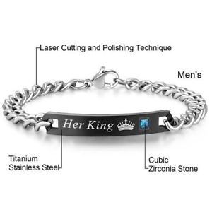 【送料無料】ブレスレット　アクセサリ—　カップルブレスレットステンレススチールクラウンチャームブレスレットher king his queen couple bracelets stainless steel crytal crown charm bracelets