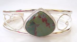 【送料無料】ブレスレット　アクセサリ—　ハンドメイドカフブレスレットジャスパーhandmade 925 sterling silver gemstone cuff bracelet jasper adjustable us5