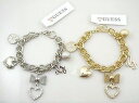 【送料無料】ブレスレット　アクセサリ—　マルチストランドクリスタルハートゴールドトーンビーズブレスレットguess multi strands crystal heart bow g charm gold tone bead bracelet nwt