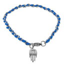 【送料無料】ブレスレット アクセサリ- ステンレススチールストラップシルバーブレスレットstainless steel blue strap white crystal silver tone evil eye hamsa bracelet