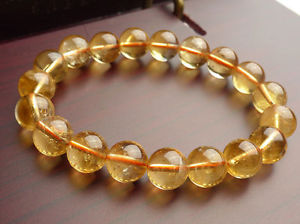 【送料無料】ブレスレット　アクセサリ—　シトリンラウンドビーズブレスレットgenuine natural yellow citrine quartz crystal round beads bracelet 10 mm