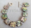 【送料無料】ブレスレット アクセサリ- アワビシェル14mmスペースブレスレットnatural square abalone shell 14mm space heart bracelet love gift