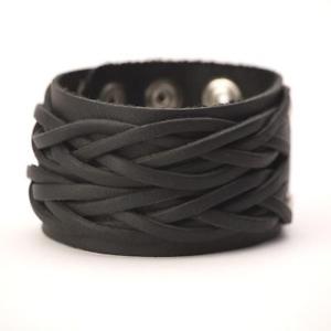 【送料無料】ブレスレット　アクセサリ—　ブラックソフトアジャスタブルカフブレスレット