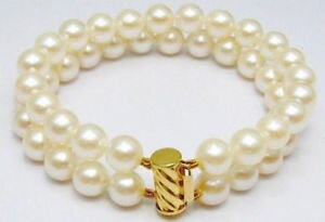 ̵ۥ֥쥹åȡꡡۥ磻ȥѡ֥쥹åcharming aaa 2 row 78mm akoya white pearl bracelet 75
